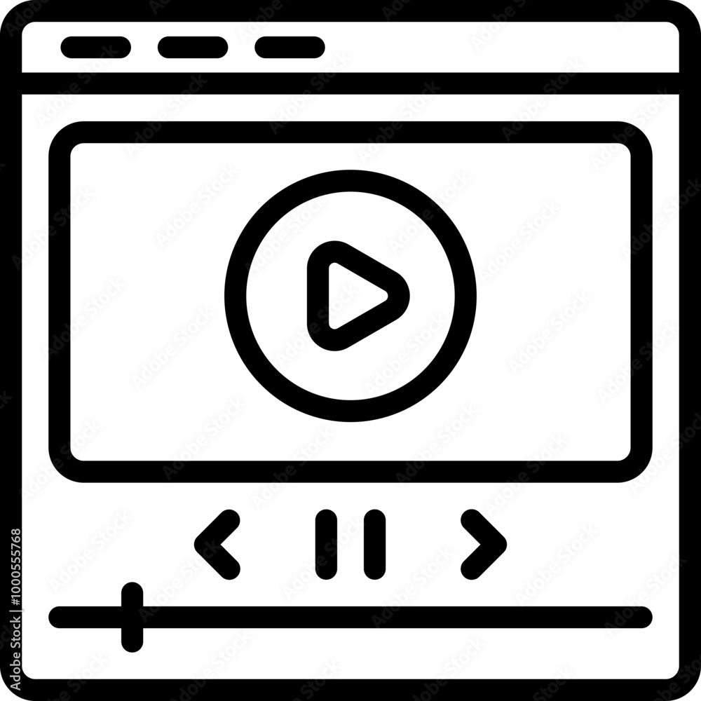Music Player Line Icon Design Vector Music Player Line Icon Design Vector