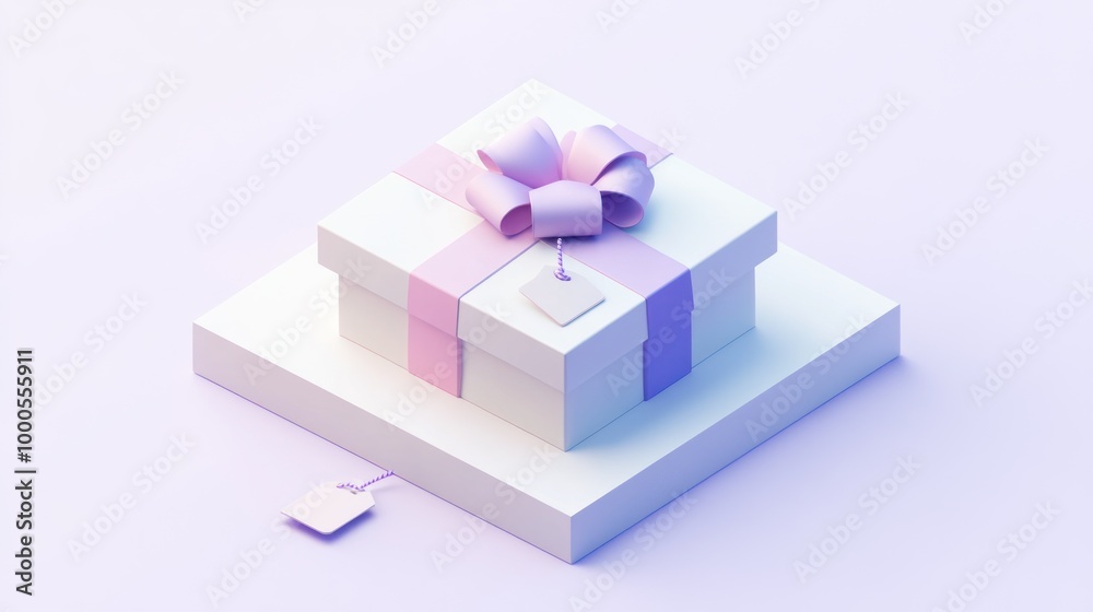 A pastel-colored gift box with a bow, symbolizing celebration and giving. A pastel-colored gift box with a bow, symbolizing celebration and giving.