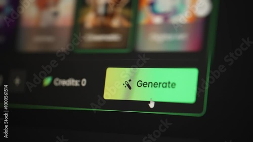 User click generative button to generate data or create information from prompt with AI on artificial intelligence platform through internet. Online technology for convenience concept. Webography.