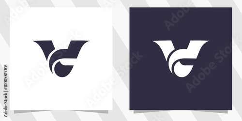 letter vc cv logo design vector