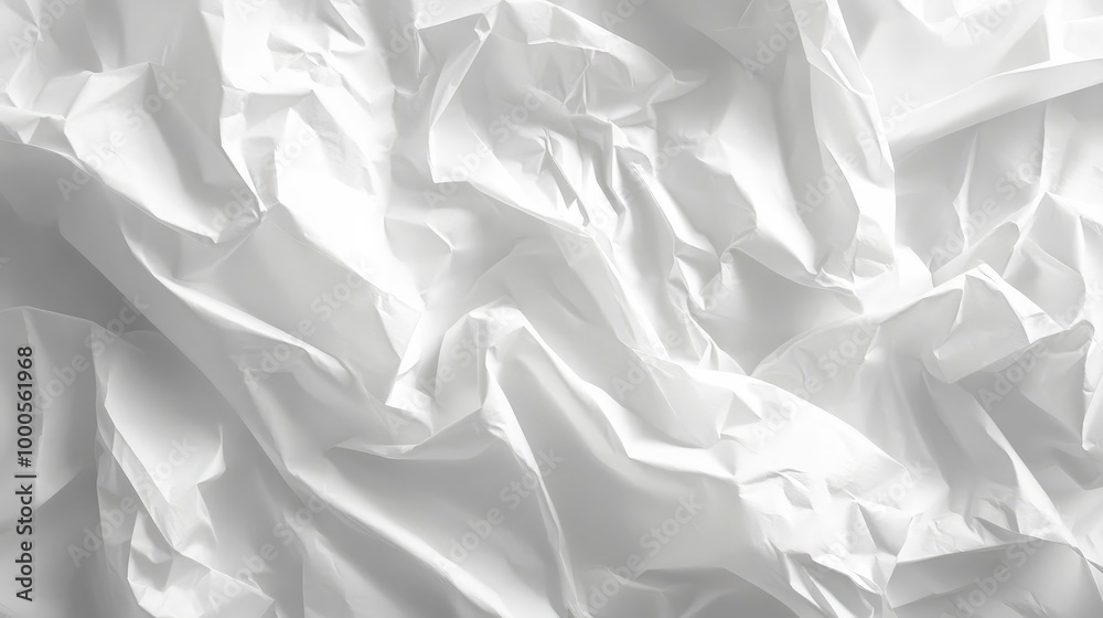Obraz premium Wrinkled white tissue paper texture, with soft creases and delicate folds