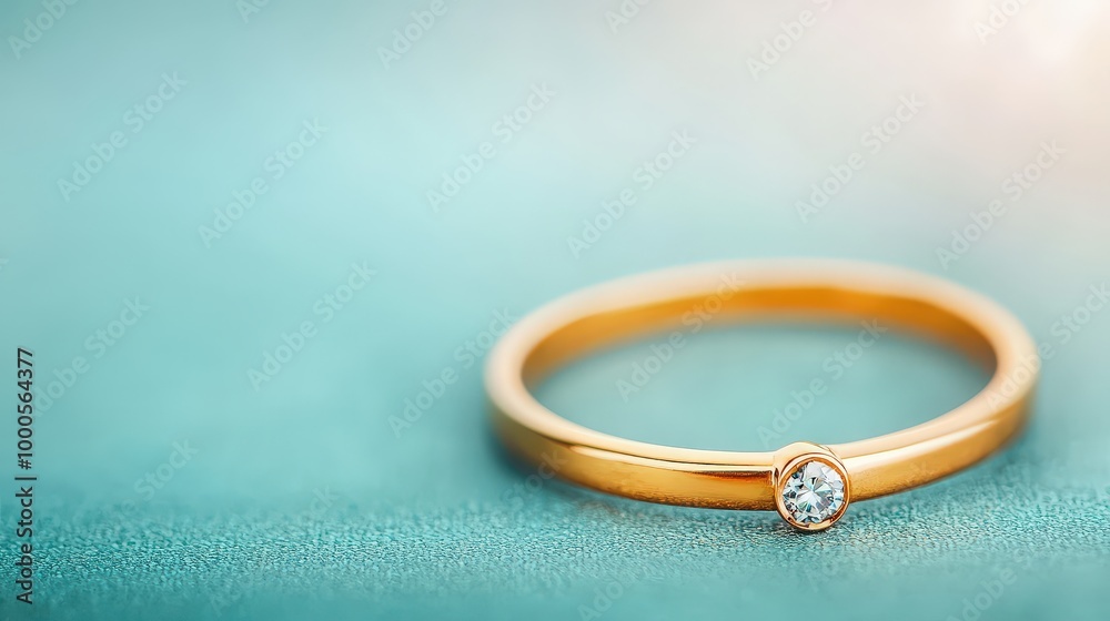 Elegant Gold Ring with a Sparkling Diamond Accent Elegant Gold Ring with a Sparkling Diamond Accent