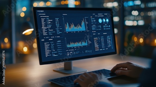 A sleek workspace features a savvy business expert using advanced tech tools to analyze key financial trends.