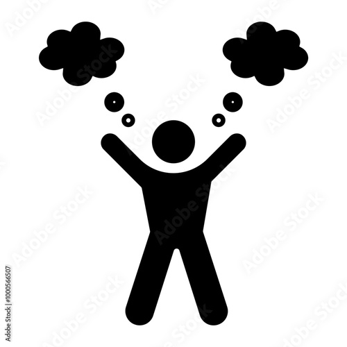 Mental Health icon on glyph style