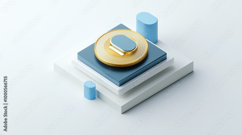 A stylized representation of a coin on layered geometric shapes, symbolizing finance or investment. A stylized representation of a coin on layered geometric shapes, symbolizing finance or investment.