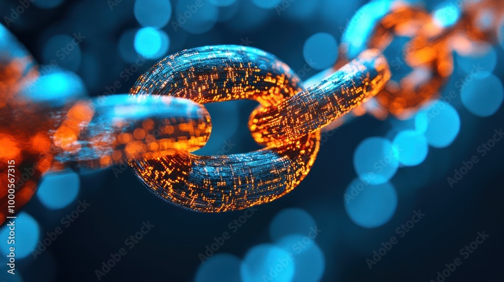 A close-up of a glowing chain link against a blurred background, symbolizing connectivity. A close-up of a glowing chain link against a blurred background, symbolizing connectivity.