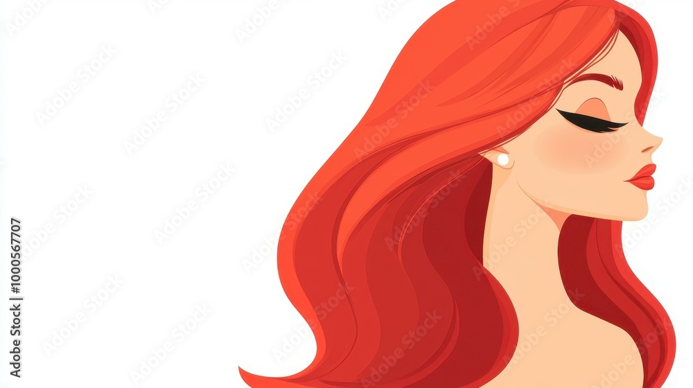 A stunning redhead with striking features, set against a minimalistic backdrop that enhances her allure.