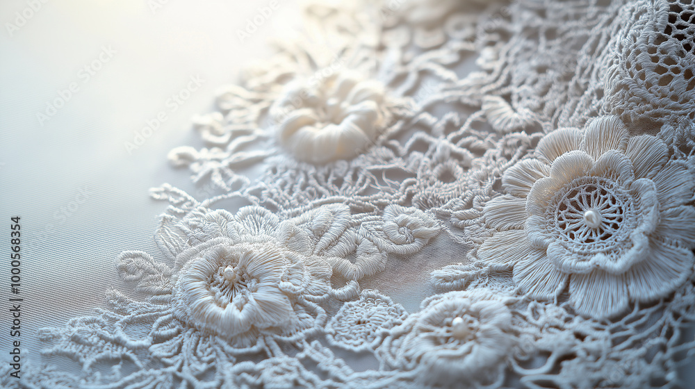 Obraz premium Lace Festival, a poster announcing a festival celebrating lace artisans, with copy space, International Lace Day