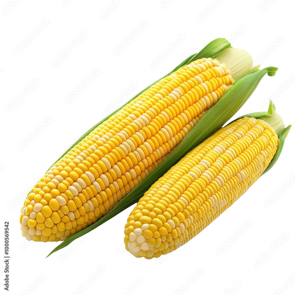 Fresh yellow corn on the cob with green husks, perfect for summer recipes or healthy snacks. A symbol of harvest and nourishment. Fresh yellow corn on the cob with green husks, perfect for summer recipes or healthy snacks. A symbol of harvest and nourishment.