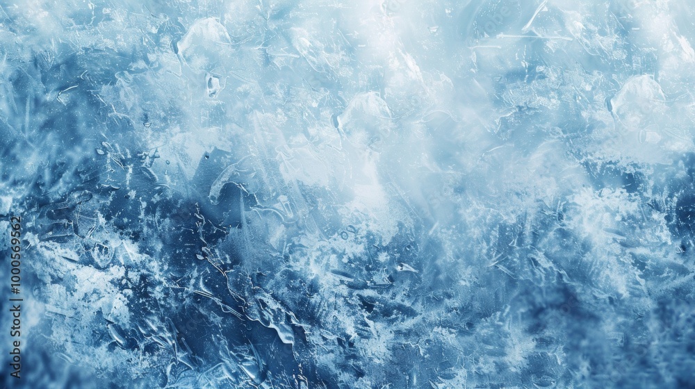 Obraz premium Breathtaking Frozen Landscape with Intricate Ice Crystal Formations