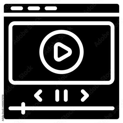Music Player Solid Icon Design Vector