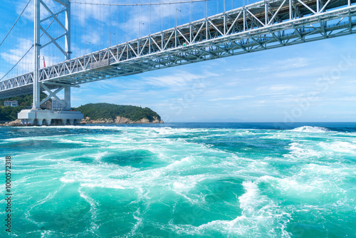 鳴門海峡の渦潮。淡路島の観光イメージ。