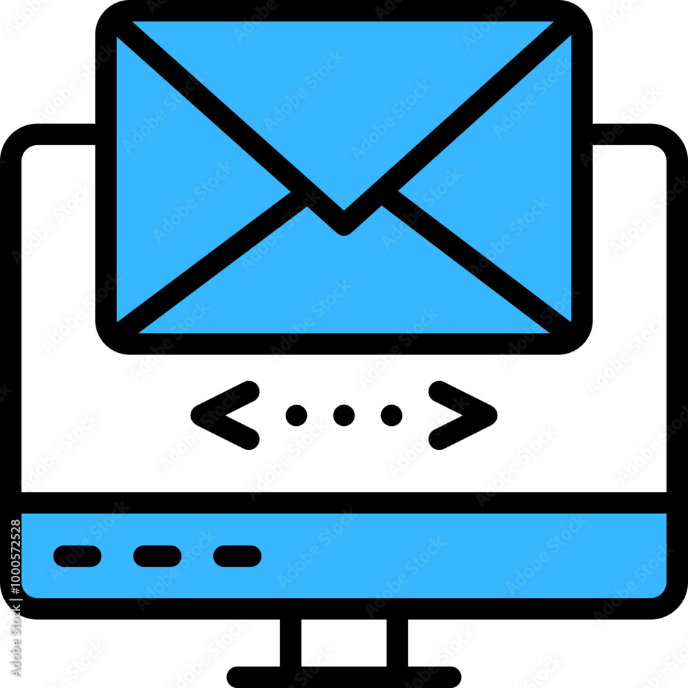 Email Marketing Blue Icon Design Vector Email Marketing Blue Icon Design Vector
