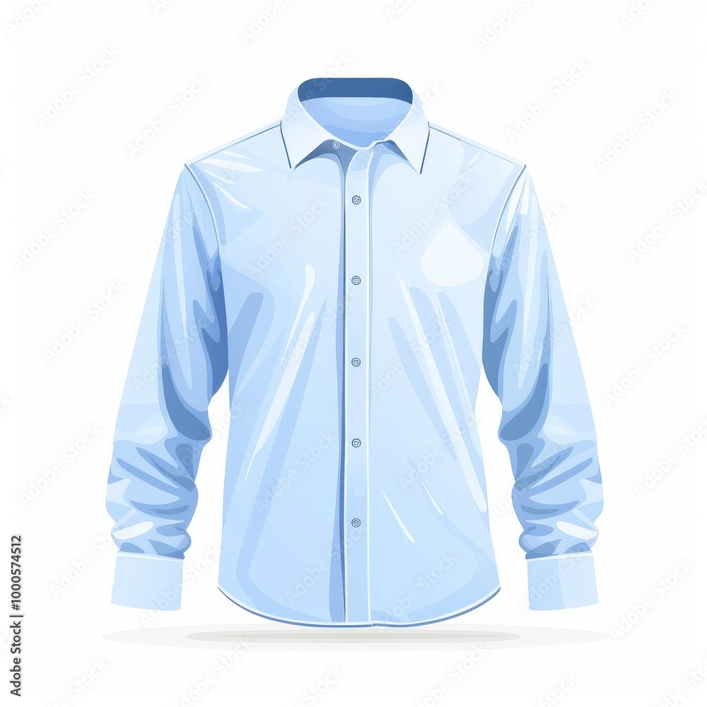 A blue shirt with a white collar and buttons A blue shirt with a white collar and buttons