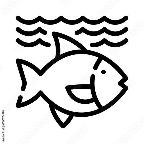 Fish line icon