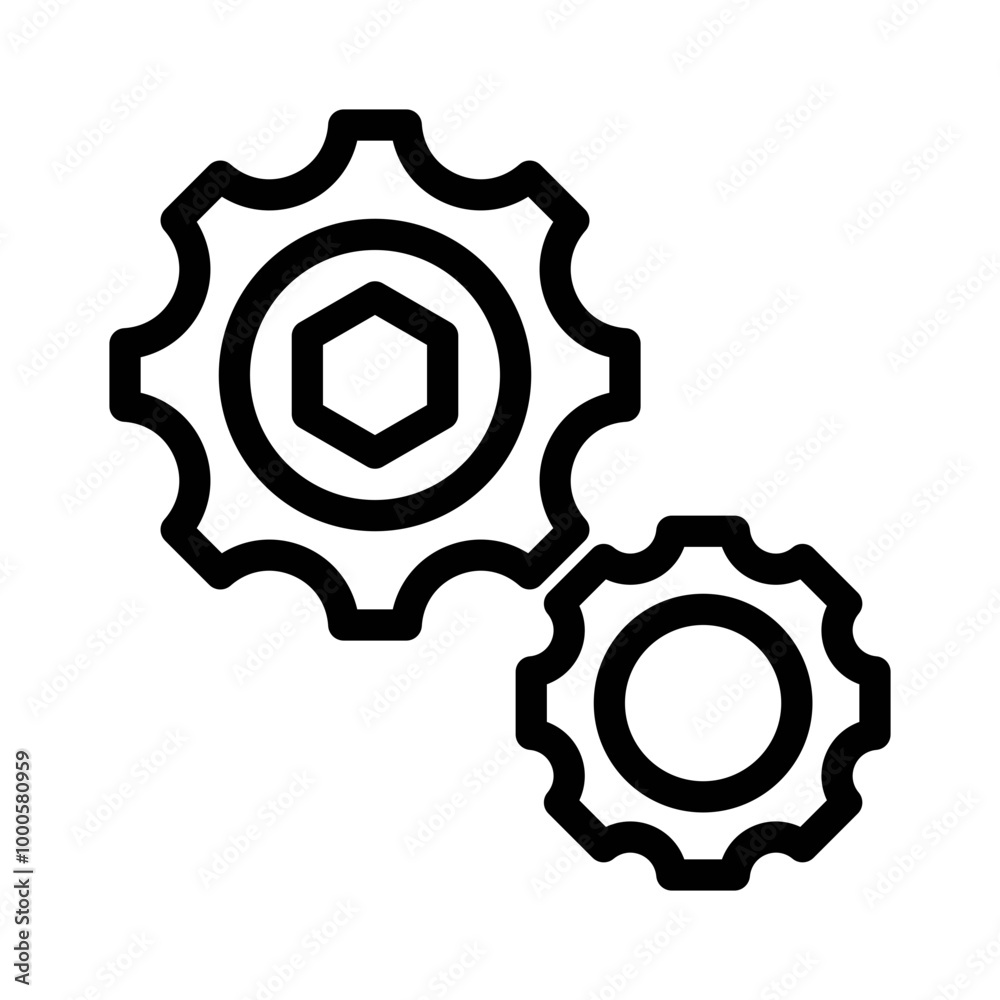 Cogs line icon Cogs line icon
