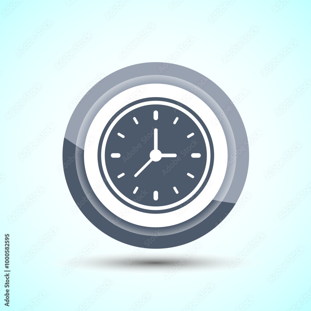 Clock Icon Design Illustration, Watch Icon For Apps and Websites, Gray Color Button Design Clock Icon Design Illustration, Watch Icon For Apps and Websites, Gray Color Button Design