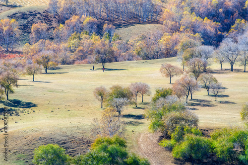 Autumn view of Toad Dam, Wulan Butong Township, Hexigteng Banner, Chifeng City, Inner Mongolia Autonomous Region, China photo