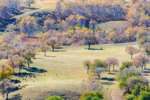 Autumn view of Toad Dam, Wulan Butong Township, Hexigteng Banner, Chifeng City, Inner Mongolia Autonomous Region, China photo