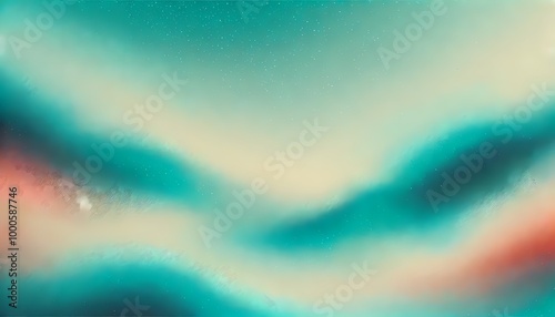 Abstract teal and coral gradient with starry effect