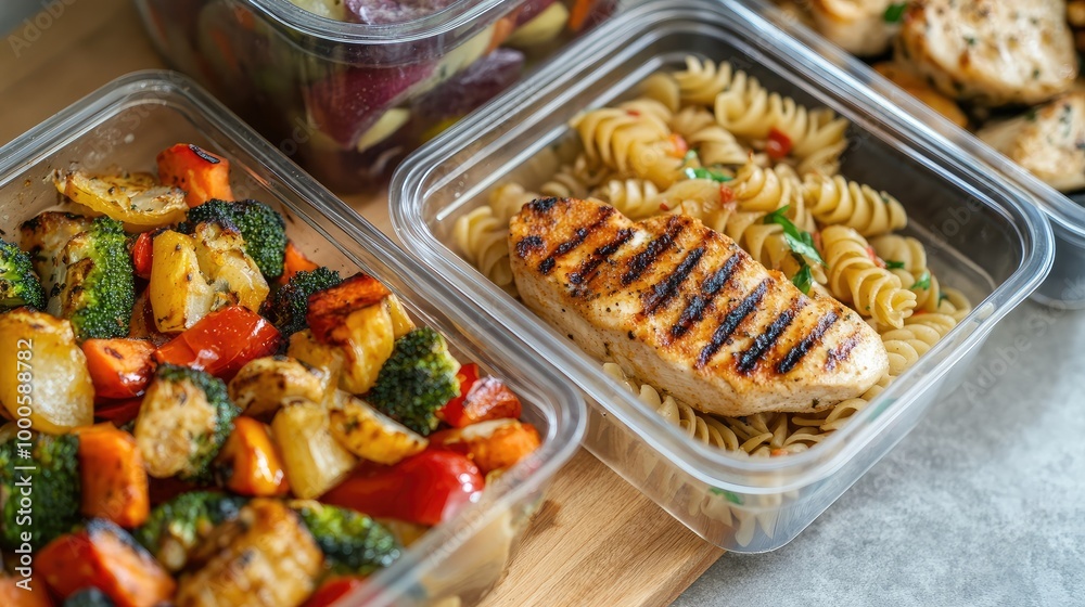Meal Prep with Pasta and Roasted Vegetables