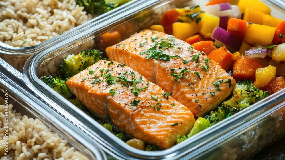 Healthy Meal Prep with Salmon and Brown Rice Healthy Meal Prep with Salmon and Brown Rice