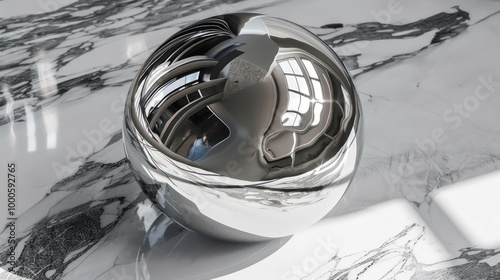 Reflective Surface of a Polished Silver Mirror with Clear Reflection, 8k High-Resolution Image for Interior Design, Luxury Decor, and Home Accessories

