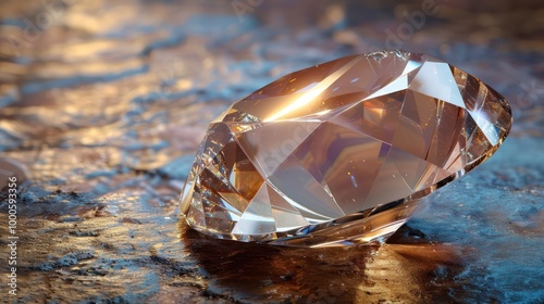 Smooth Translucent Surface of a Precious Gemstone, High-Resolution Image of Shiny Gemstone

