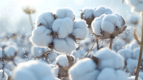 Soft Fluffy Texture of Fresh Cotton, High-Resolution Close-up of Cotton Fiber


