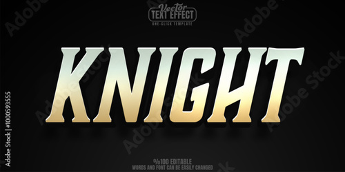 Knight editable text effect, customizable armor and medieval 3d font style