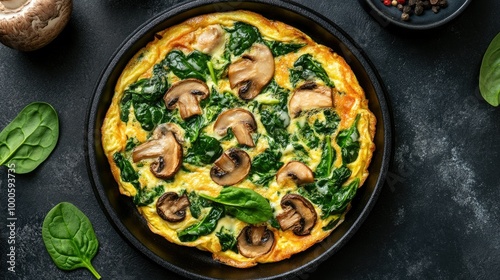 Savory Spinach and Mushroom Omelette