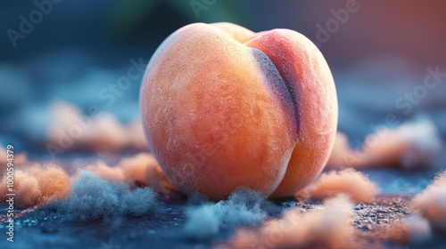 Close-Up of the Soft and Fuzzy Texture of a Peach Skin with Vibrant Detail

