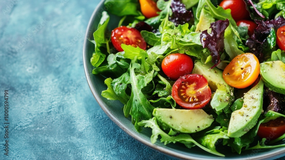Fresh Mixed Salad with Avocado and Cherry Tomatoes Fresh Mixed Salad with Avocado and Cherry Tomatoes