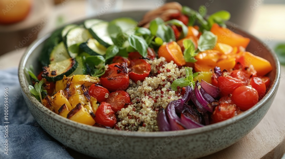 Colorful Quinoa Bowl with Roasted Vegetables Colorful Quinoa Bowl with Roasted Vegetables