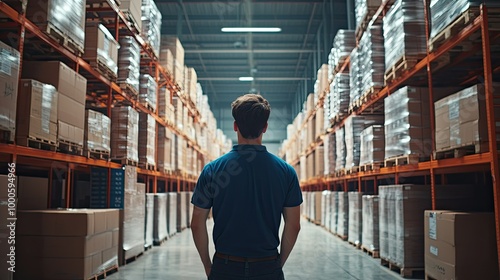 Warehouse Logistics Manager Overseeing Shipments