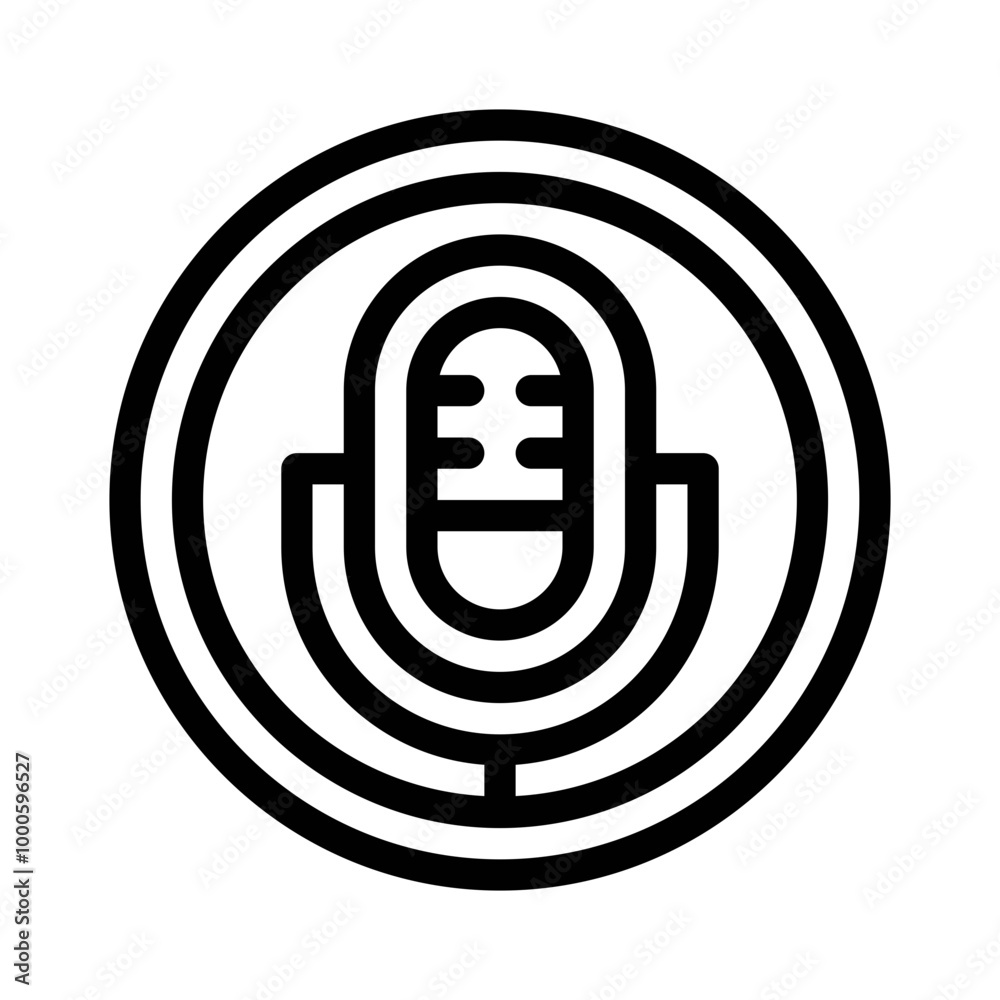 podcast branding line icon podcast branding line icon