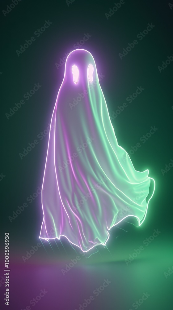 A spectral ghost with neon green lights and glowing eyes, floating in a futuristic dark green mist. This 3D render evokes an eerie, supernatural vibe, perfect for spooky or digital fantasy projects. A spectral ghost with neon green lights and glowing eyes, floating in a futuristic dark green mist. This 3D render evokes an eerie, supernatural vibe, perfect for spooky or digital fantasy projects.