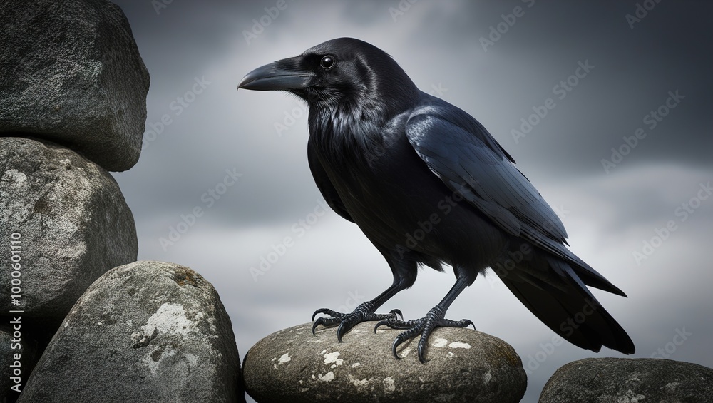 Fototapeta premium raven on a branch
