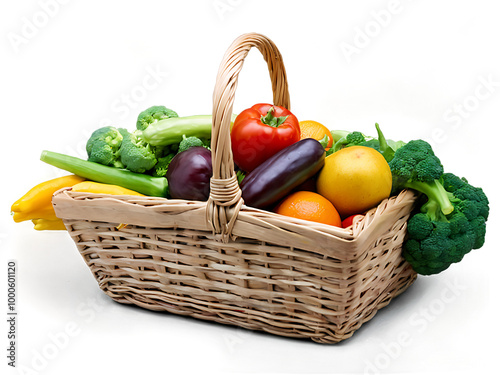 A Full Basket of Freshly Picked Produce