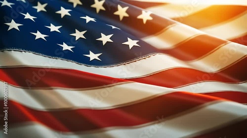 Close-Up of the American Flag: A Celebration of Patriotism photo