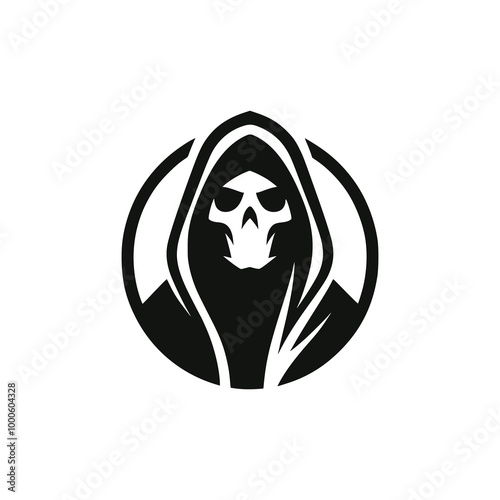 grim reaper death horror logo vector illustration template design