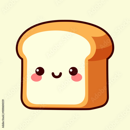 cartoon cute bread character chibi kawaii vector illustration template design