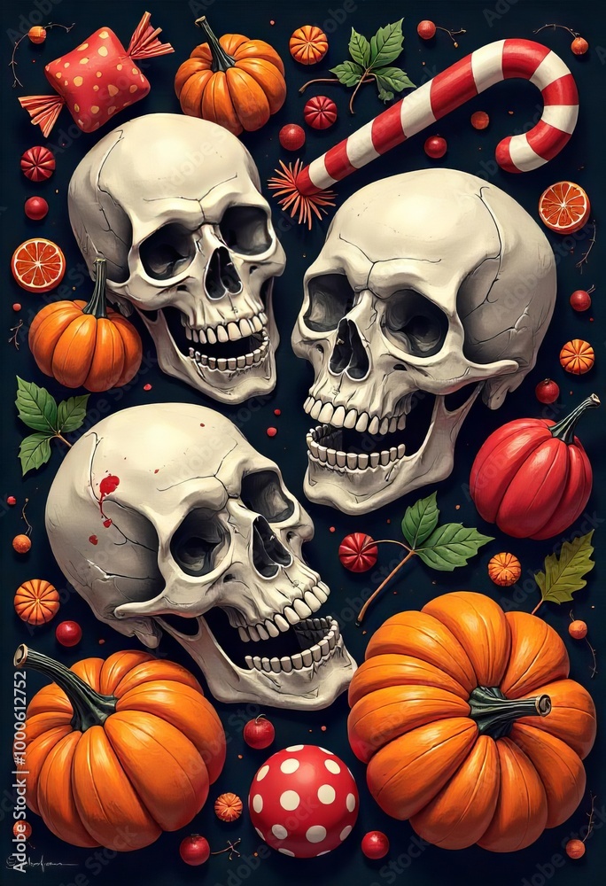 halloween pumpkin and skull halloween pumpkin and skull