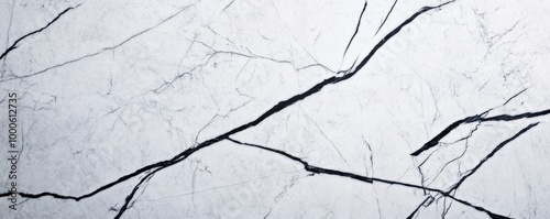 White Marble Texture with Black Veins Minimalist Design Background