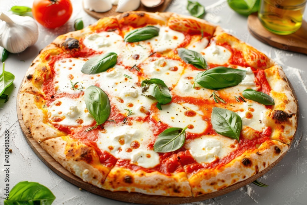 Classic Margherita pizza with fresh tomatoes, basil, and mozzarella on a wood-fired crust for authentic Italian flavor
Classic Margherita pizza with fresh tomatoes, basil, and mozzarella on a wood-fired crust for authentic Italian flavor