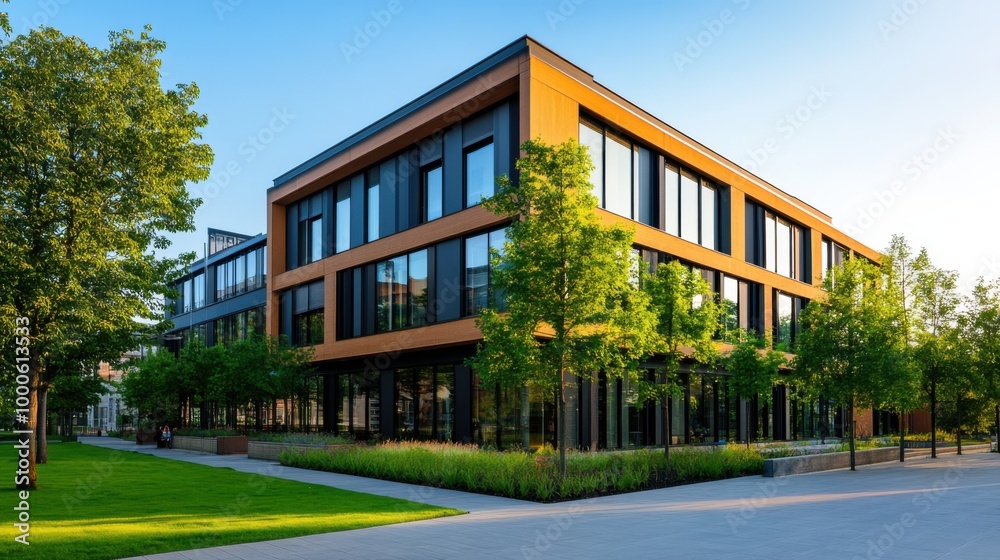 Modern Educational Facility Surrounded by Green Space Modern Educational Facility Surrounded by Green Space