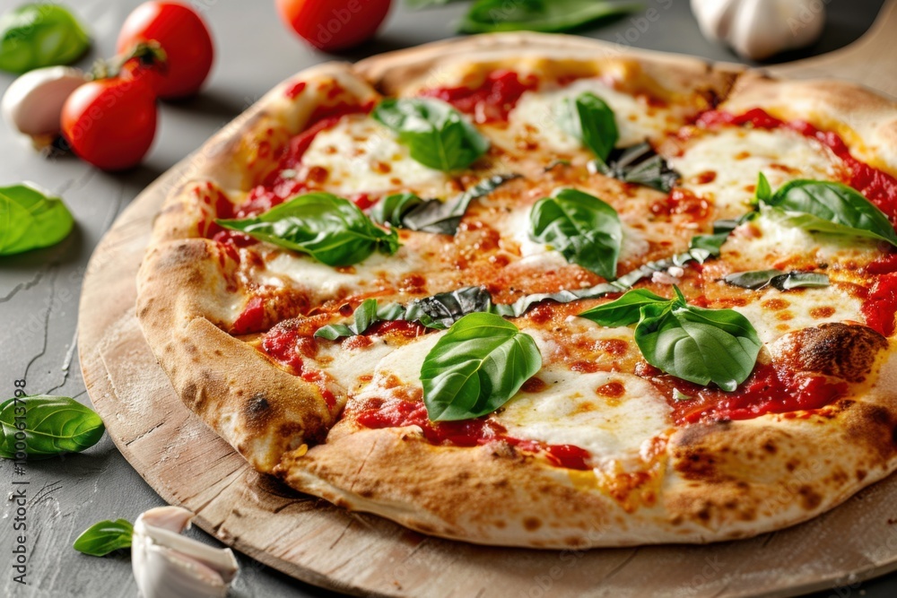 Classic Margherita pizza with fresh tomatoes, basil, and mozzarella on a wood-fired crust for authentic Italian flavor
Classic Margherita pizza with fresh tomatoes, basil, and mozzarella on a wood-fired crust for authentic Italian flavor