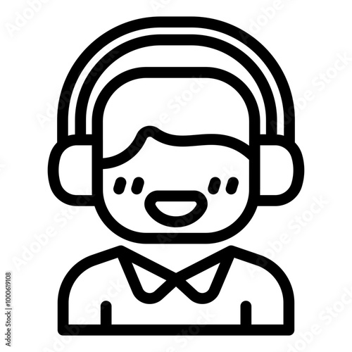 Customer Service Vector Line Icon Symbol