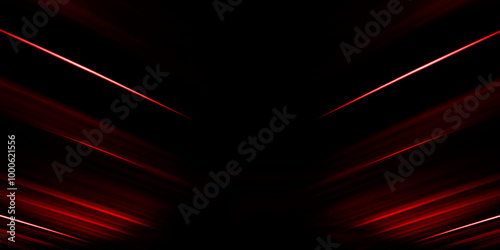 speed motion blur red road black background and and lines glowing