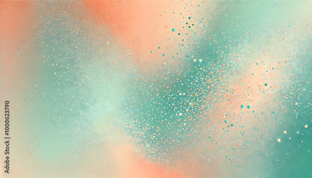 Vibrant teal and coral particle explosion abstract Vibrant teal and coral particle explosion abstract